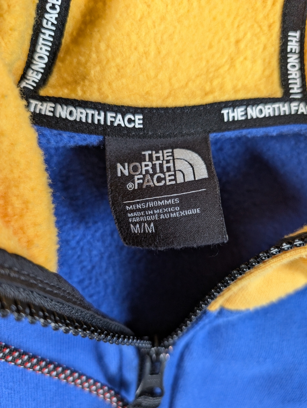 The North Face Full Zip Hoodie Mens M‎ Blue Yellow Colorblock Jacket - Picture 3 of 9